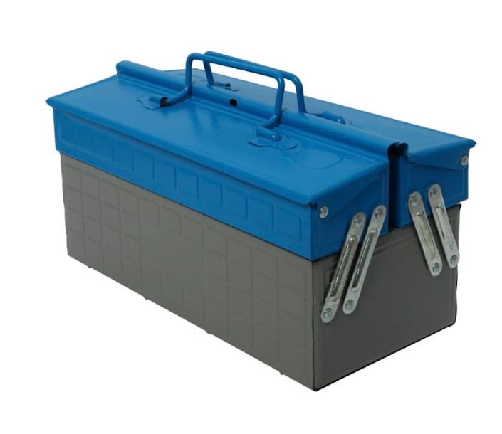 3 Compartment Toolbox – Multi-Bay Portable Organizer, Impact-Resistant Plastic, Hinged Lid Lock | Separate Sections for Bits, Fasteners & Tools | UAE Workshop Essential Storage 